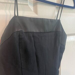 Black vintage satin cocktail dress knee length